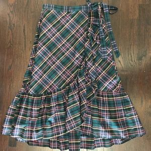 J Crew Plaid Wrap Skirt